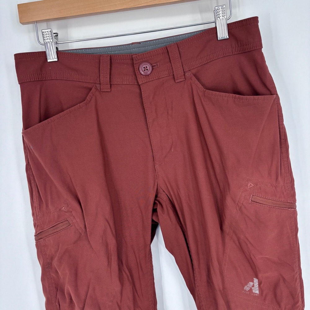 Eddie Bauer First Ascent Guide Pro Pants Mens 30x28 (Tag 30x30) Rust Red Hiking